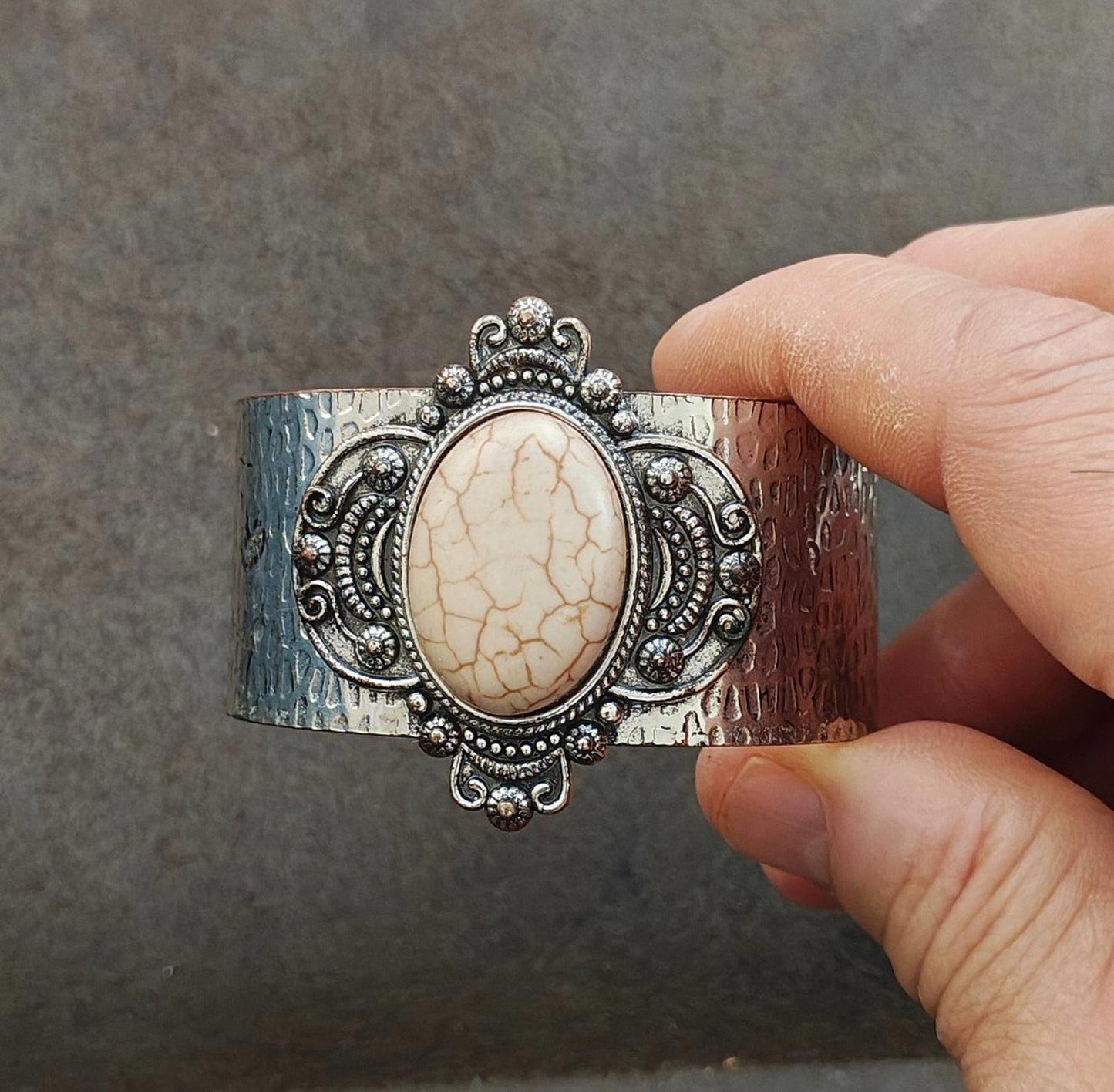 Southwestern Style Hammered Silver Cuff Bracelet