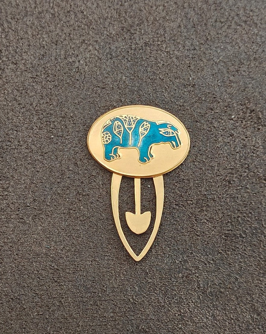 1985 Metropolitan Museum of Art (MMA)  Gold Tone Blue Enamel  Clip Bookmark