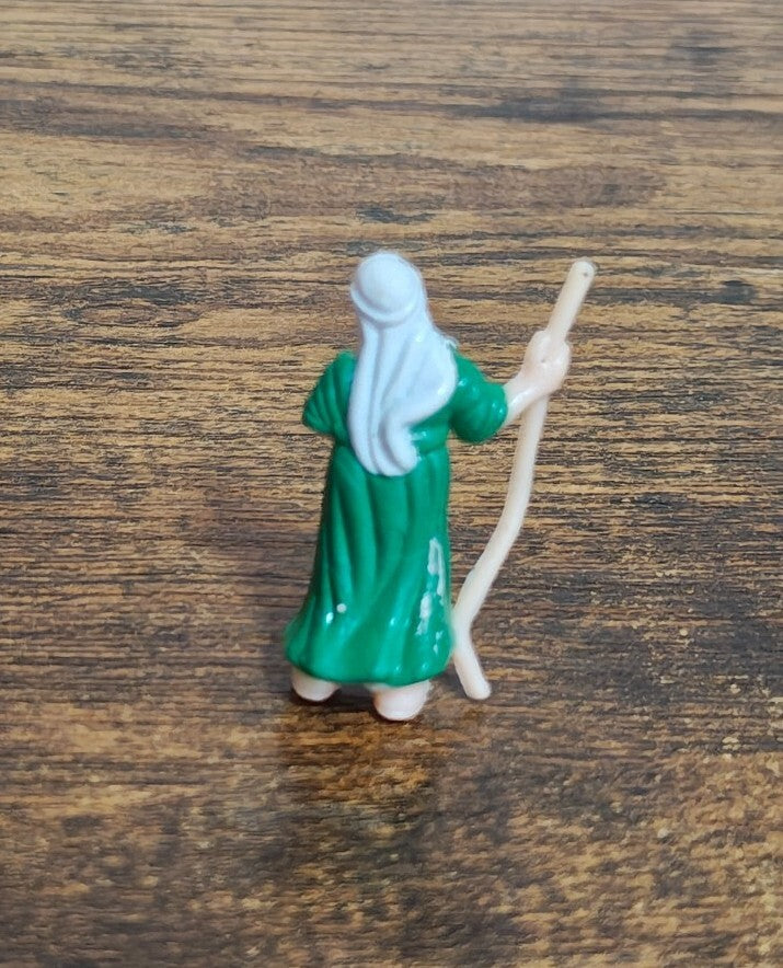 1950s Mrs. Noah Holding a Staff Rubber Figure/Figurine