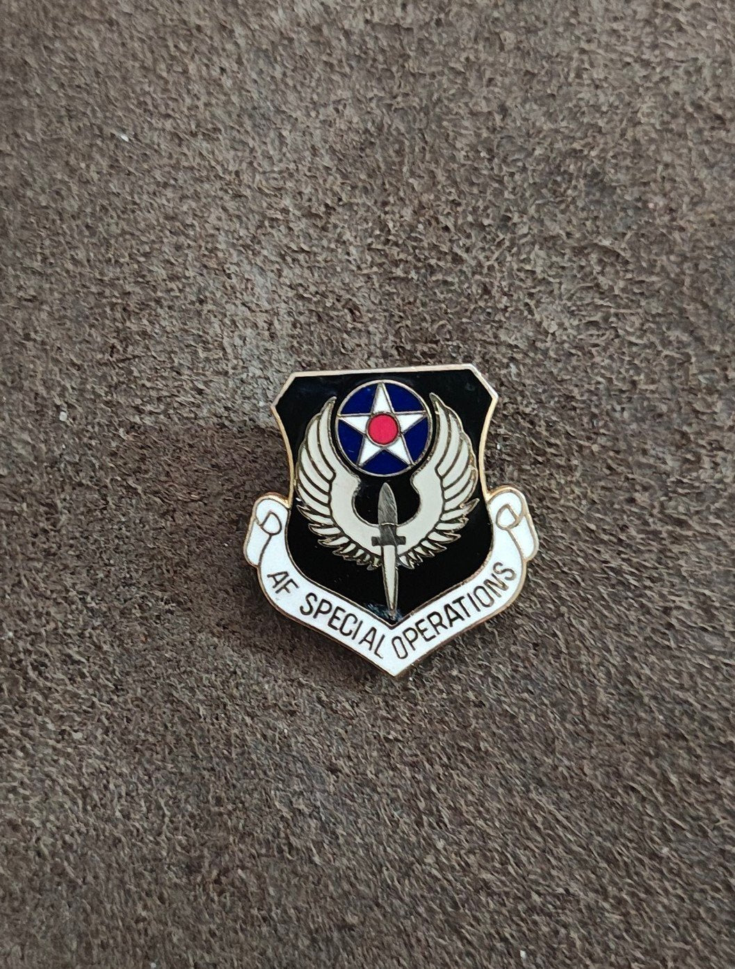 1990s US Air Force Special Operations Gold Tone Enamel Pin