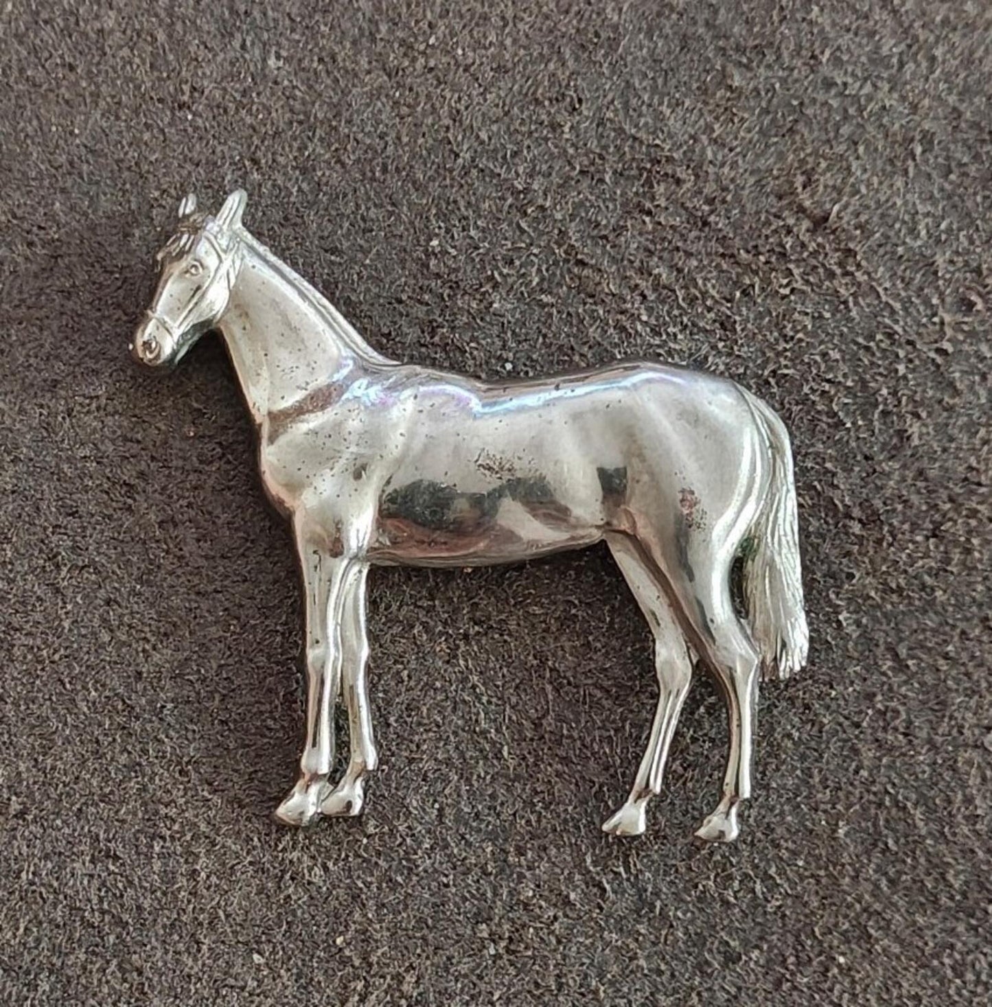 1950s/60s Equestrian Horse/Horse Silver Tone Brooch
