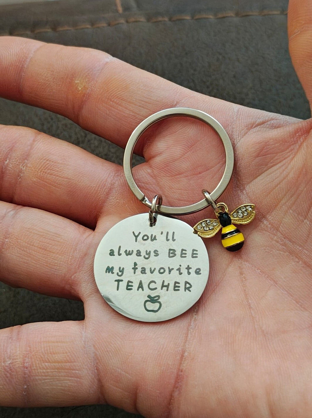Stainless Steel Teacher Appreciation Keychain
