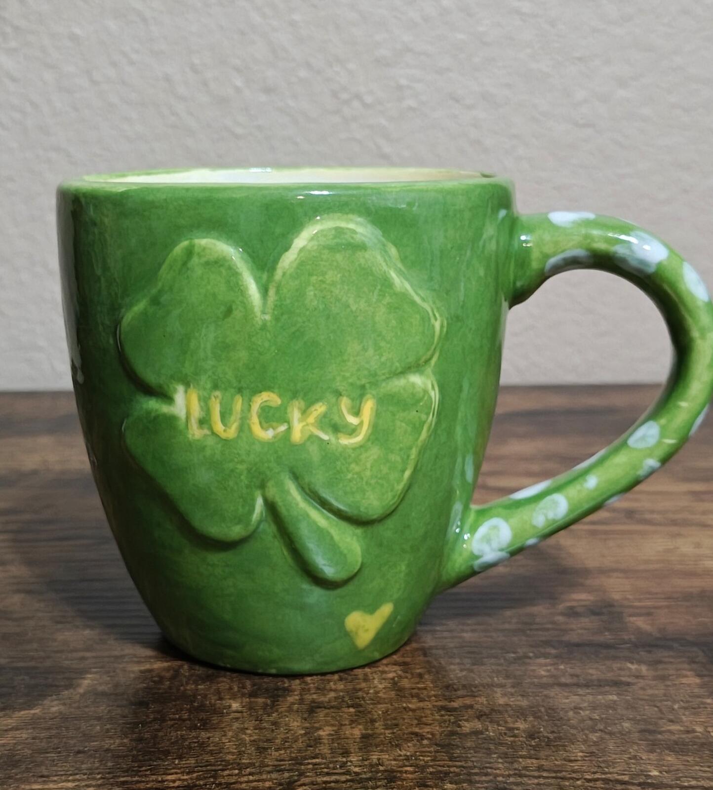 Large Green Lucky Ceramic Mug