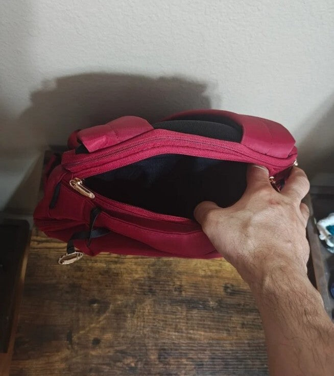 Loulu Red Canvas Backpack