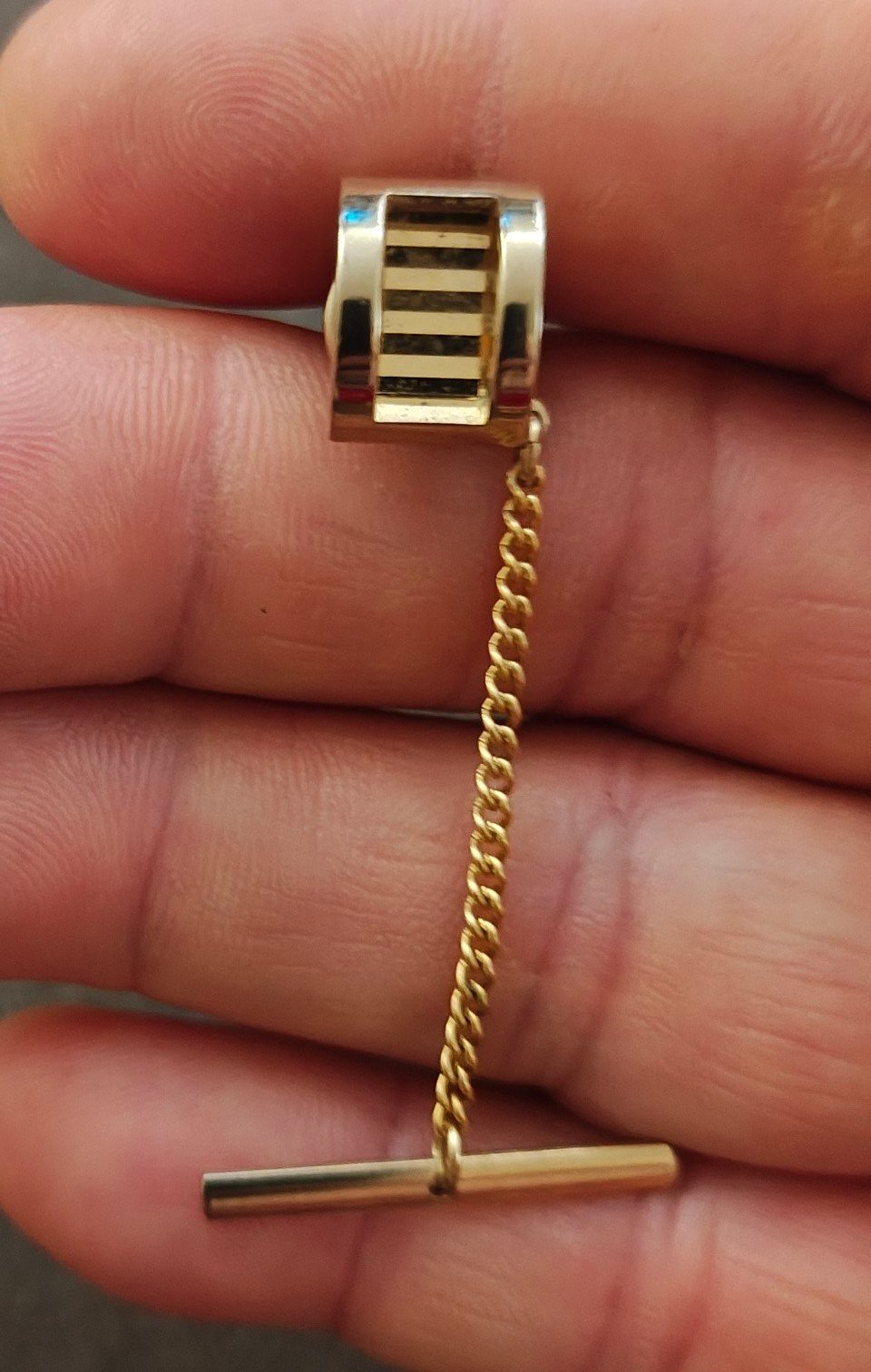 1950s/60s Swank Gold Tone Tie Tack/Lapel Pin