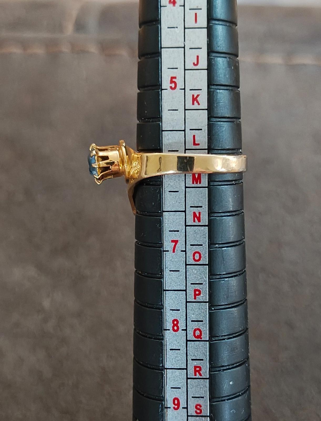 1970's Blue Topaz Stone December Ring & Dangle Earrings Set