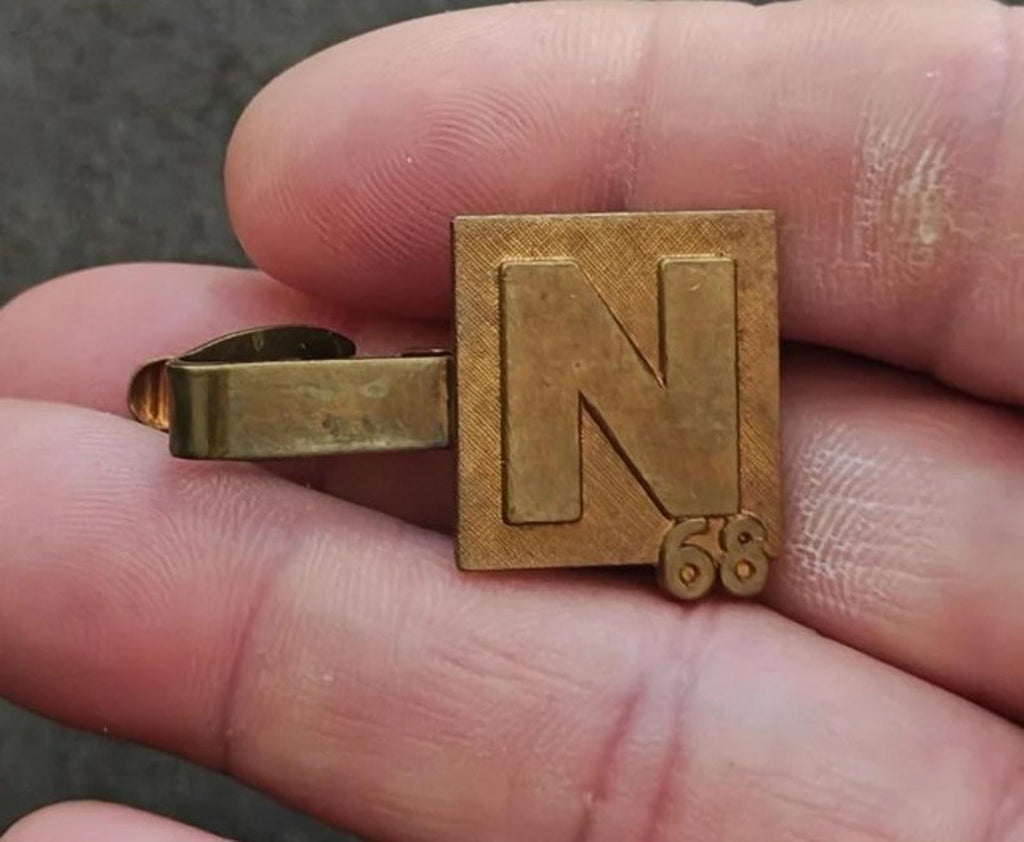 1968 Heavy Brass Nixon Presidential Campaign Tie Clip