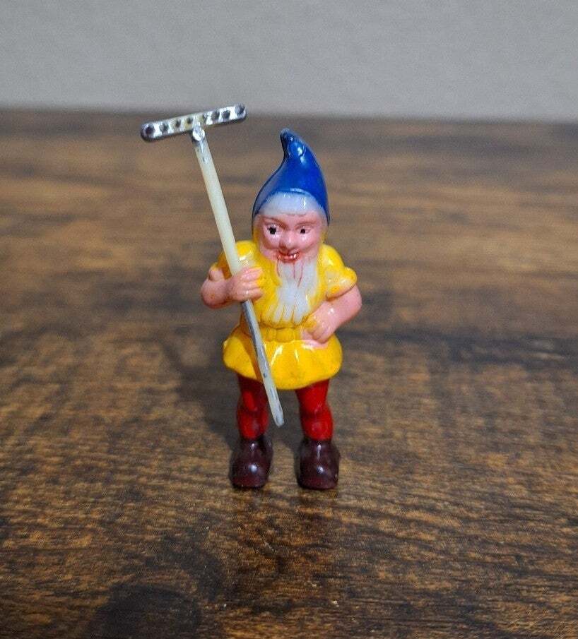 60s Plastic Garden Gnome Dwarf Elf Figurine - Trinketmania