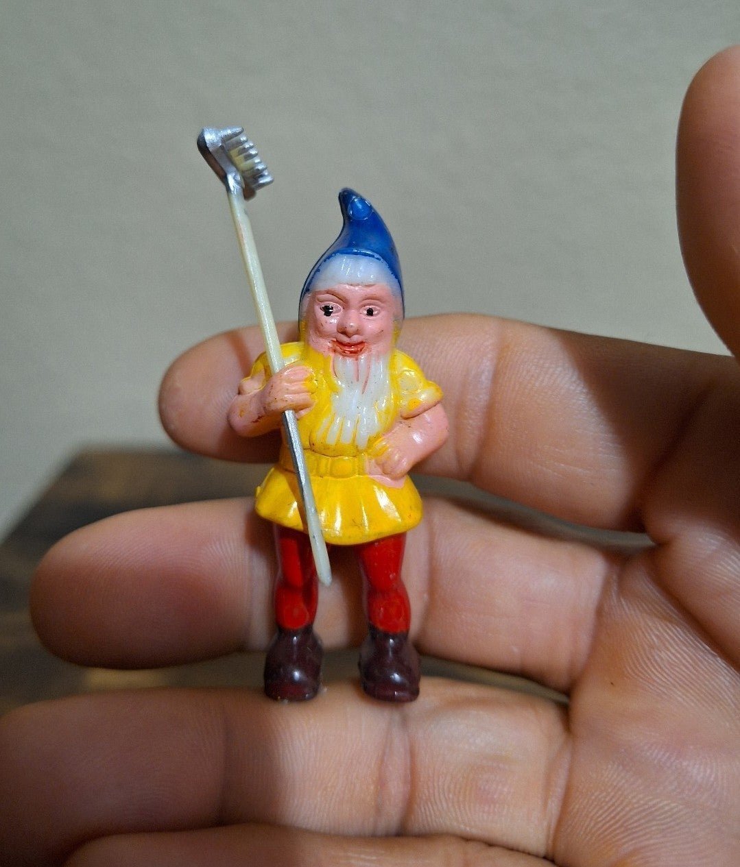 60s Plastic Garden Gnome Dwarf Elf Figurine - Trinketmania
