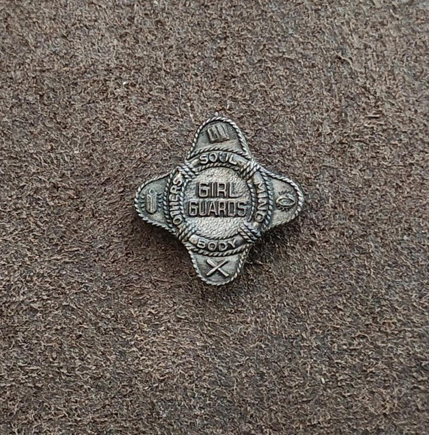 1920s/30s Vintage Salvation Army Girl Guards Membership Silver Tone Badge Pin