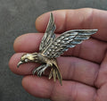 1960's Signed Art Pepper Two Tone American Eagle Patriotic Brooch Pin