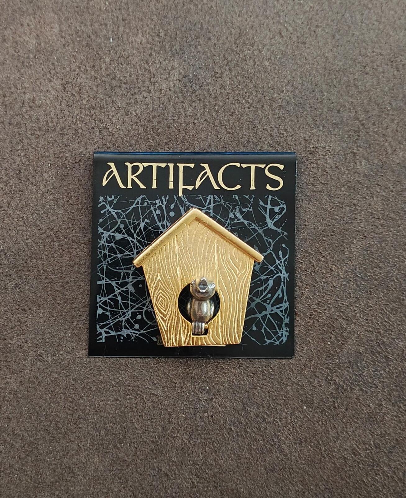 1980s Birdhouse Two Tone Brooch