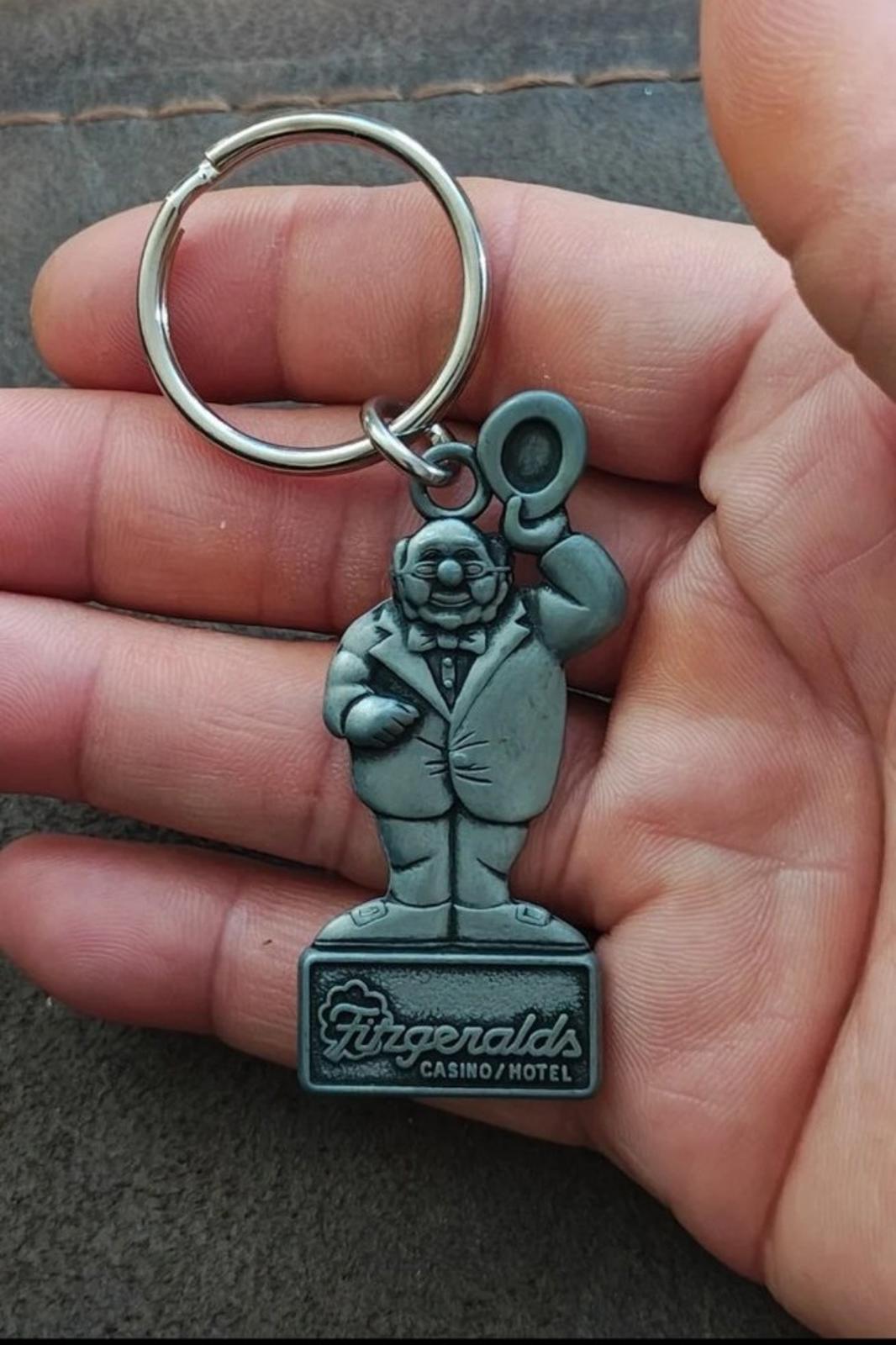 1990s Pewter Fitzgerald’s Casino Hotel Las Vegas Mr. O’Lucky Keychain