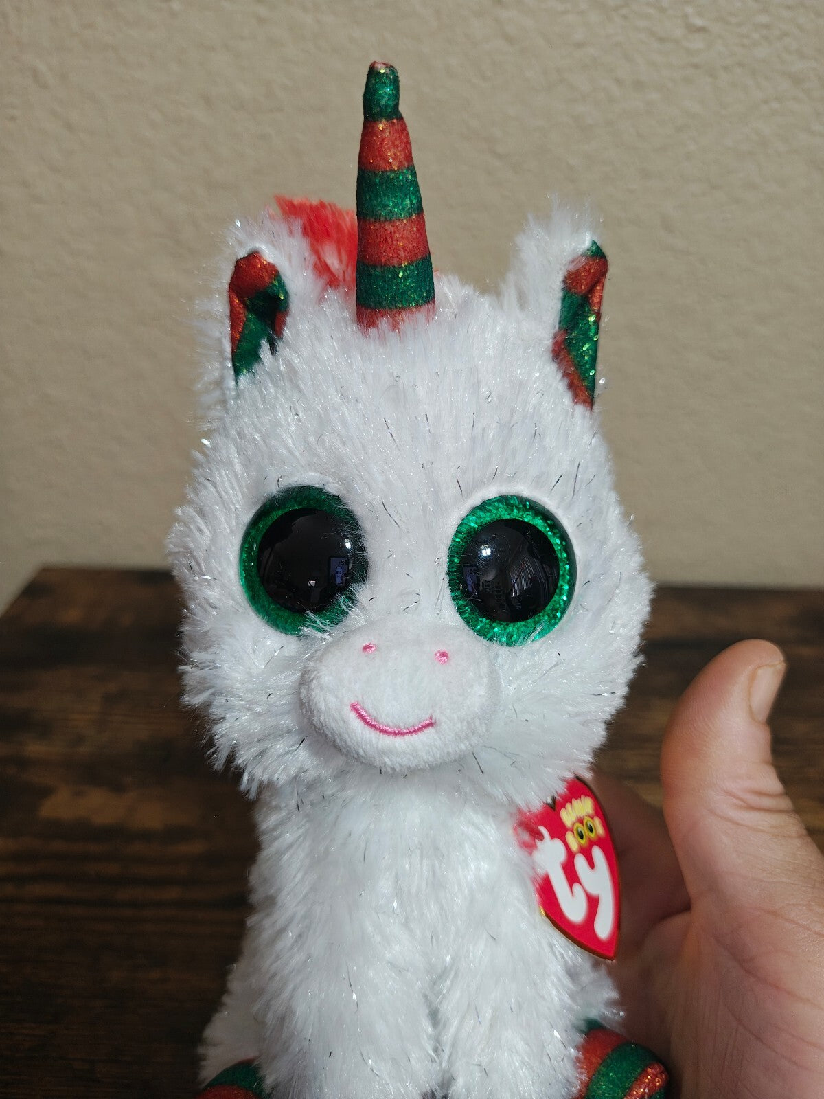 Ty Beanie Boos Snowfall The Christmas Unicorn 7" Holiday Plush, Glitter Eyes NWT