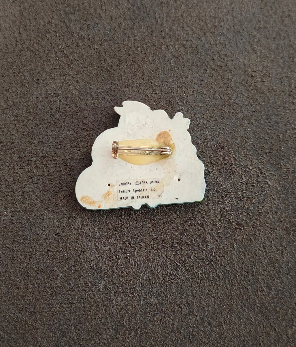 1970s Peanuts Snoopy Roller Skating Enamel Pin
