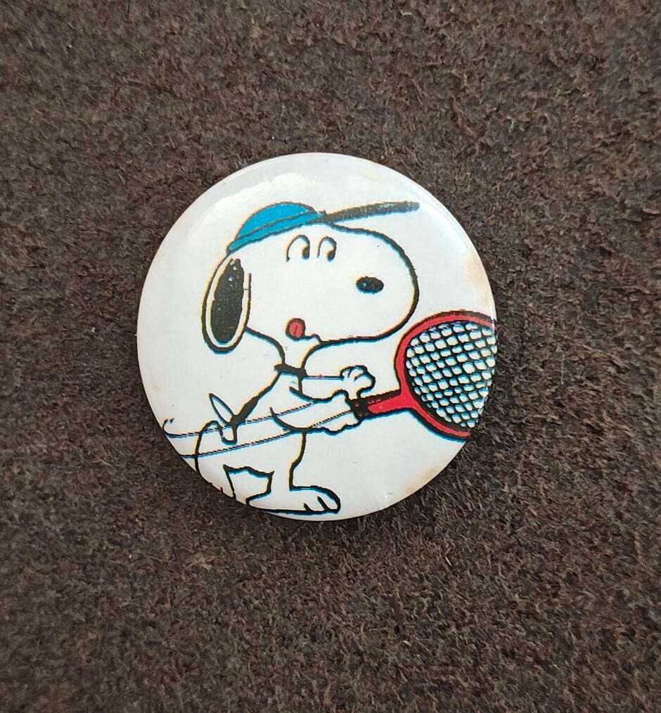1970s/80s Snoopy World Famous Tennis Player Button