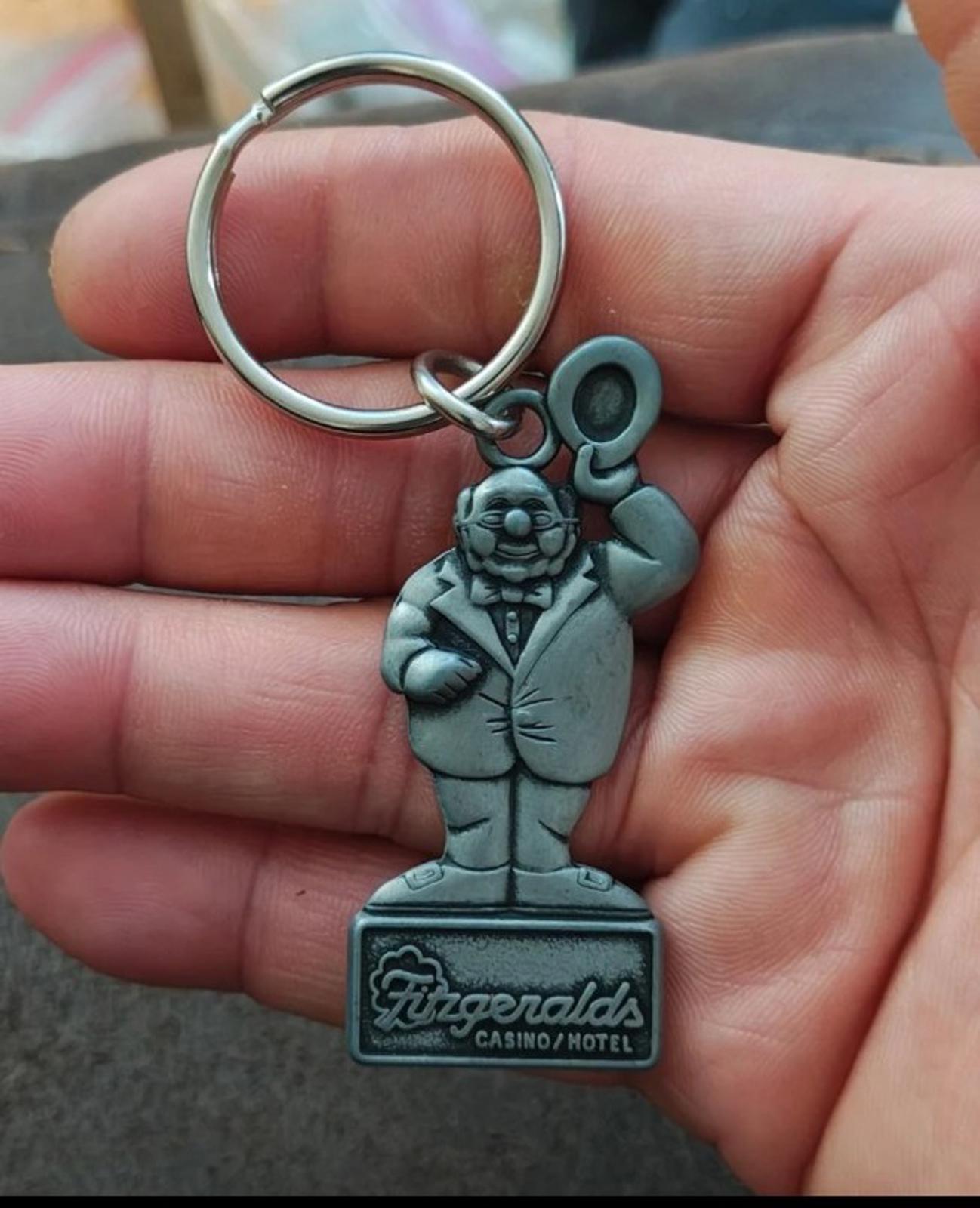 1990s Pewter Fitzgerald’s Casino Hotel Las Vegas Mr. O’Lucky Keychain