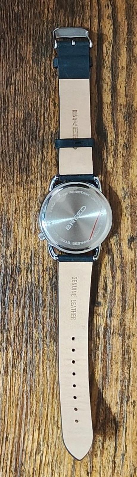 Cool Breed Regulator Leather-Band Black Dial Mens Watch With Second Sub-Dial