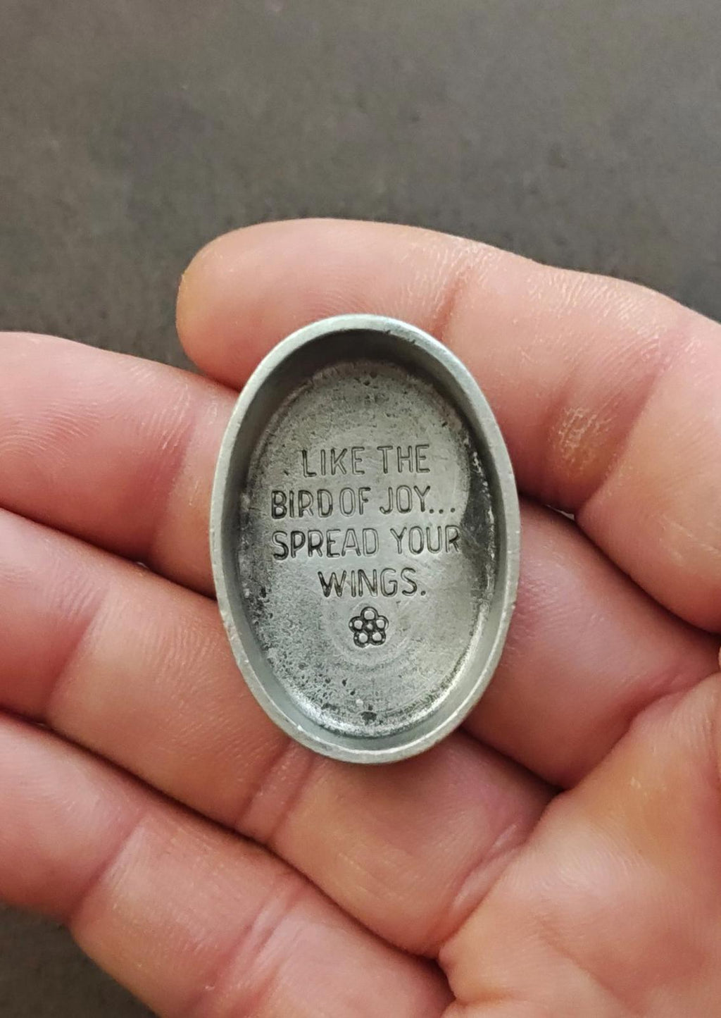 Inspirational Handcrafted Pewter Pocket Token From Basic Spirit