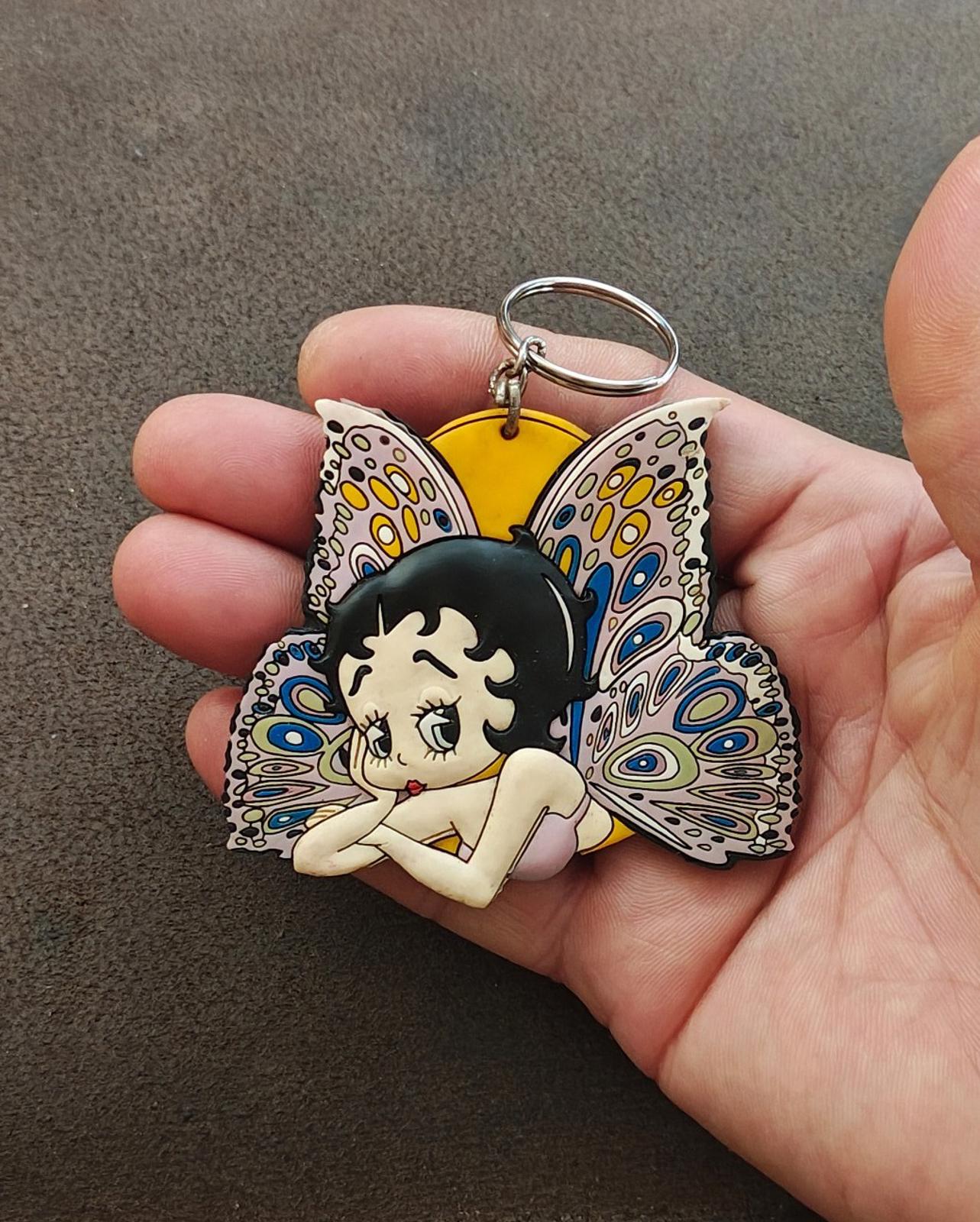 1997 Betty Boop With Butterfly Wings Rubber Keychain
