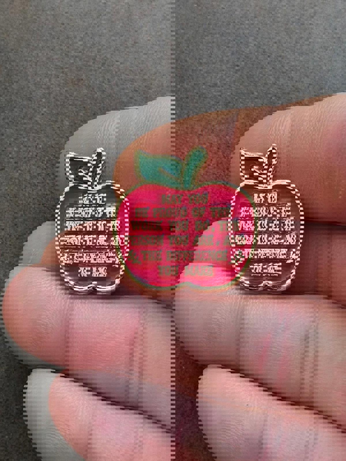 1980's Teacher Appreciation Gold Tone Enamel Pin