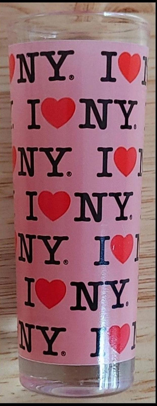 I Love New York Pink Cordial Double Shot Glass