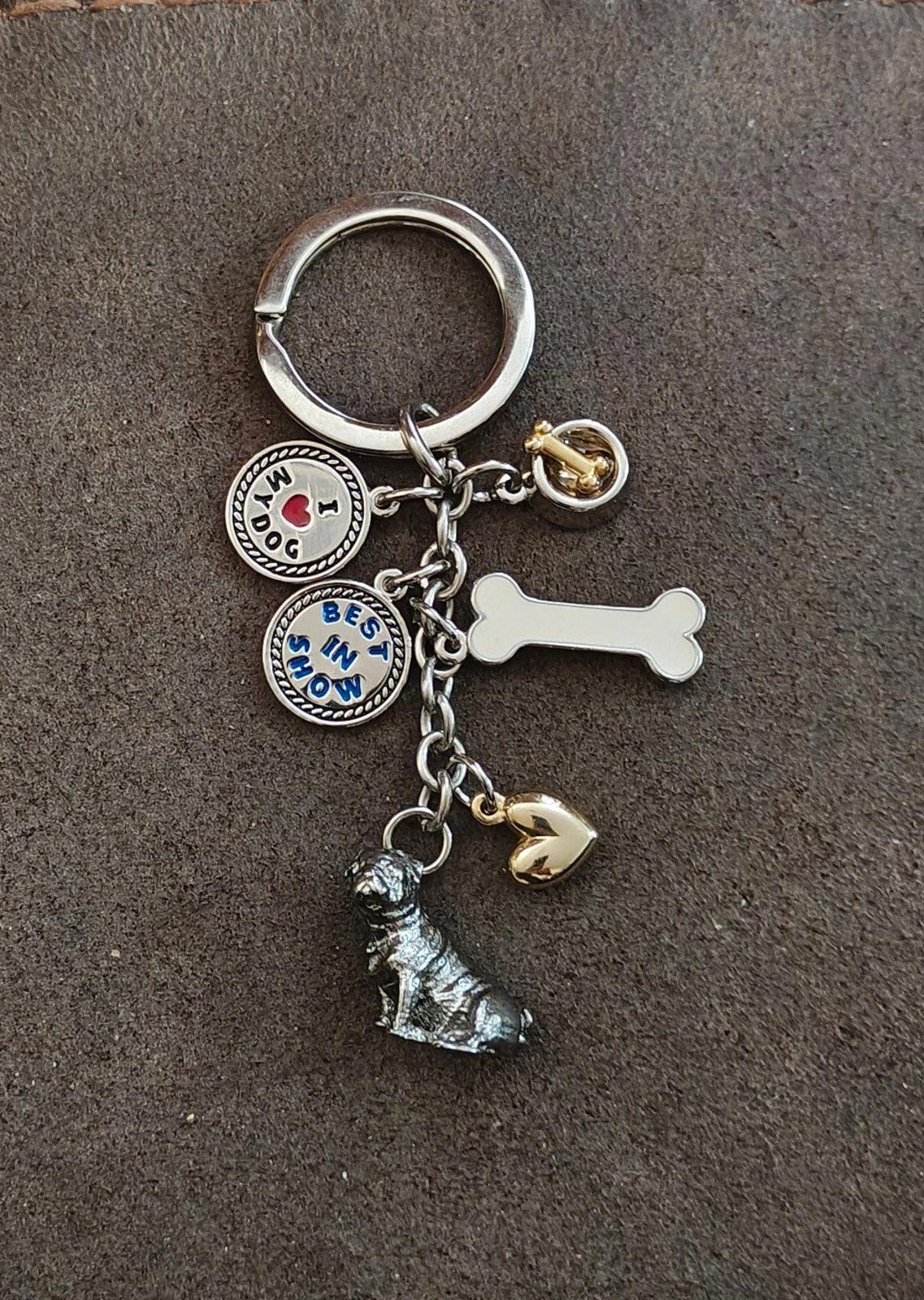 1990s Vintage I Love My Dog Purse Charm Keyring