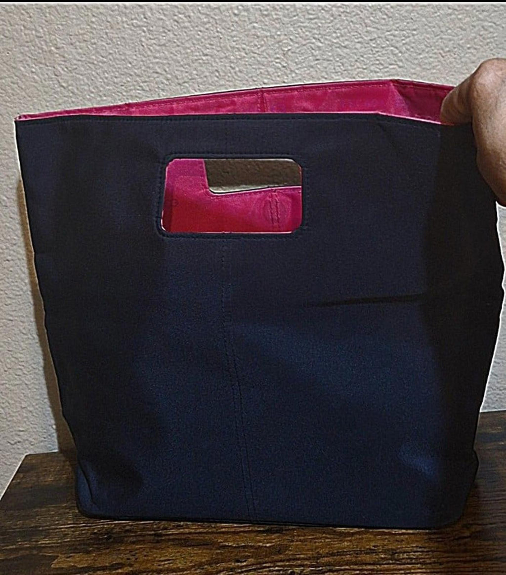 Pretty Stylish Escada  Nylon Tote Purse Bag in Black With Hot Pink Lining