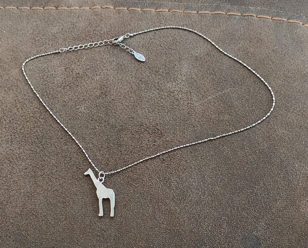 1970s Adult Jewels Brand Red Enamel Giraffe Pendant Necklace