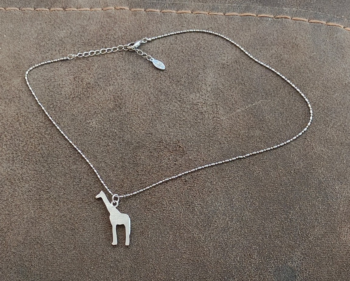 1970s Adult Jewels Brand Red Enamel Giraffe Pendant Necklace