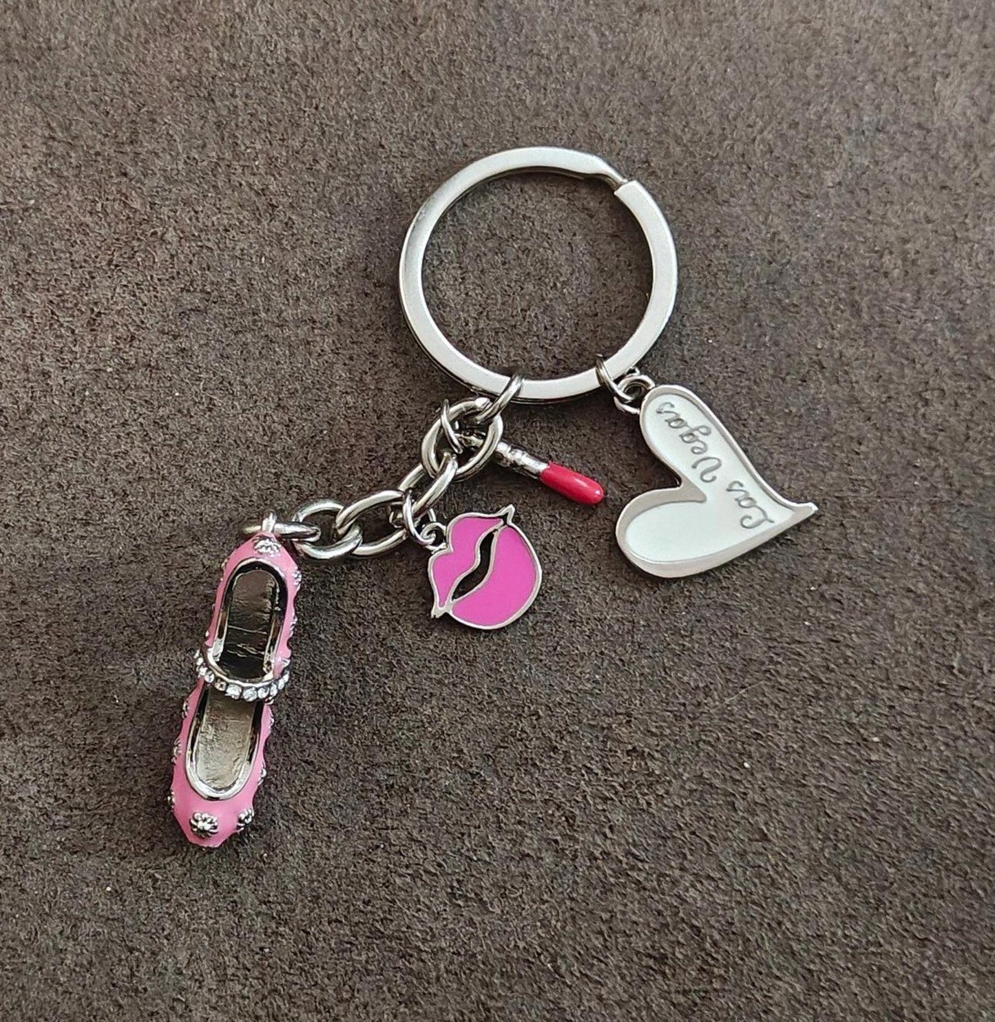 Las Vegas Girls Night Out High Heels Souvenir Dangle Charms Bling  Keychain