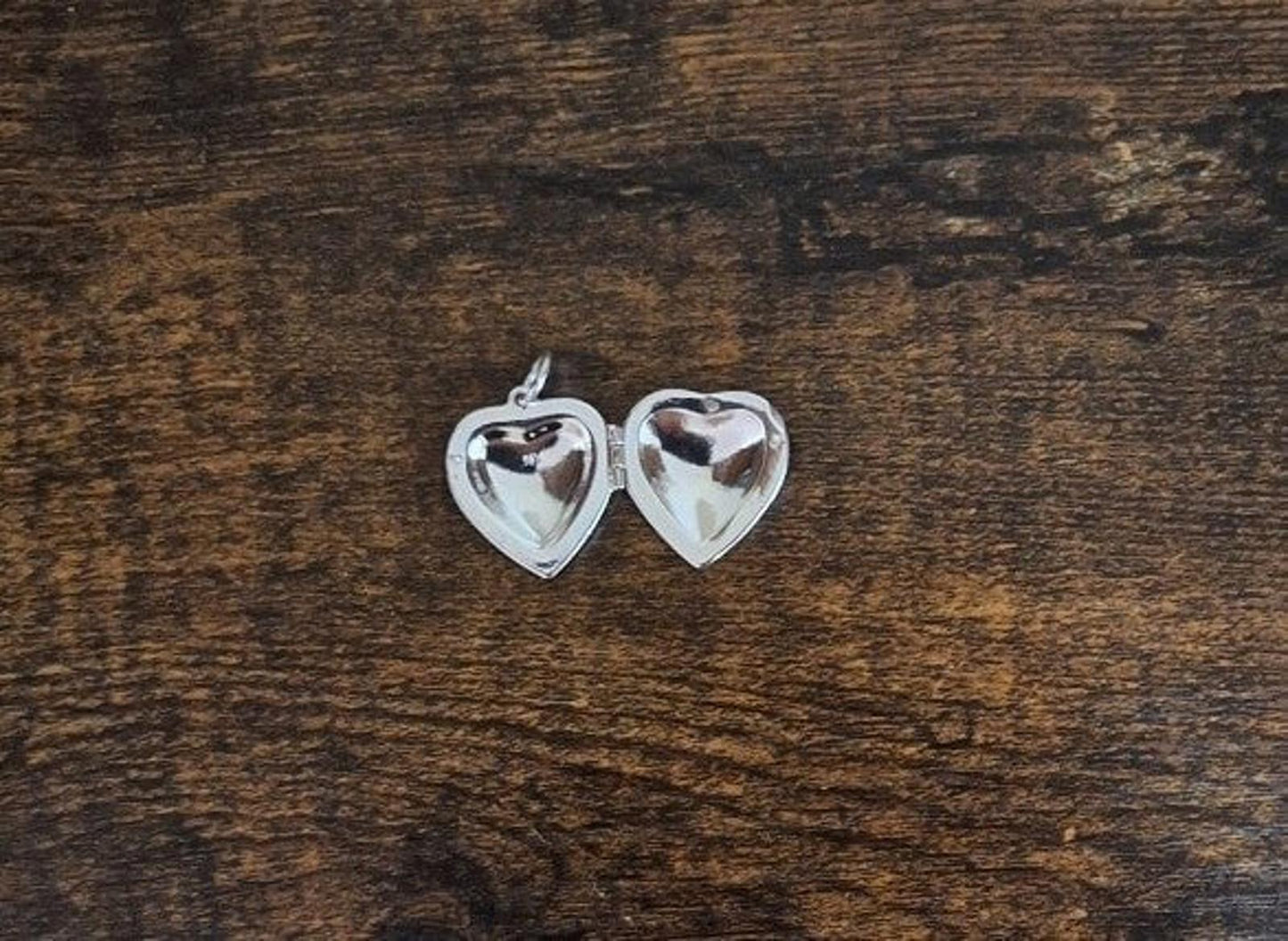 2004 Avon Silver and Clear Rhinestones Heart Locket Pendant