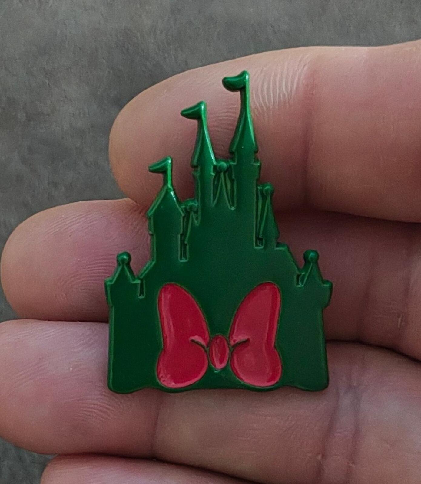 Disney Inspired Silhoette Castle With Minnie Mouse Bow Enamel Pin