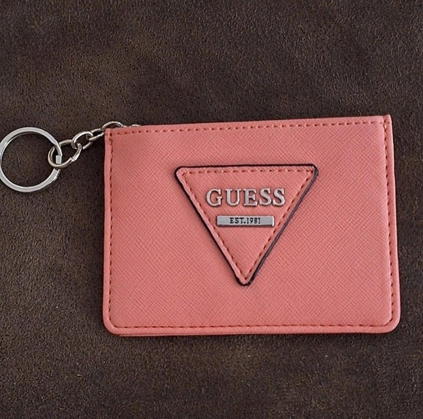 Pretty Pink Guess Faux Leather Wallet/Clutch Pouch/Card Holder/Coin Purse Keycha