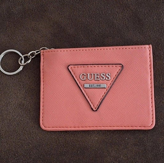 Pretty Pink Guess Faux Leather Wallet/Clutch Pouch/Card Holder/Coin Purse Keycha