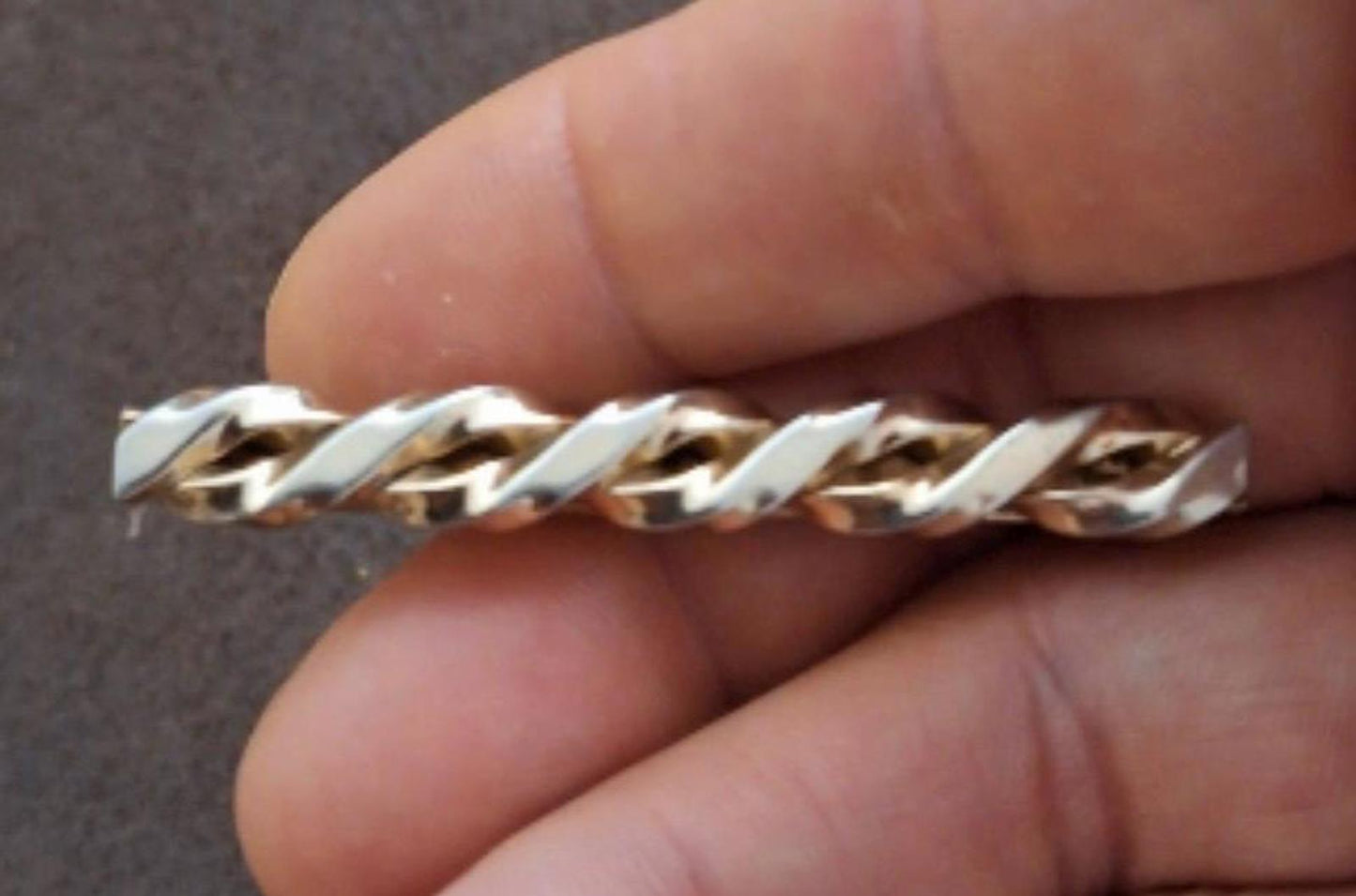 Textured Gold Tone Tie Bar Clip