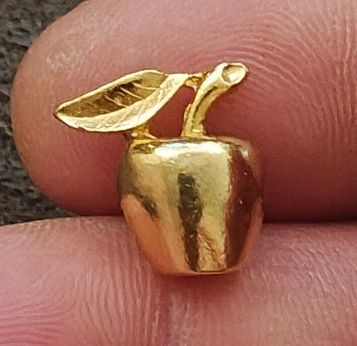 1980s Gold Tone 3D Apple Pin