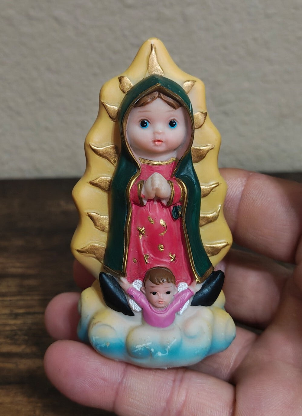 Our Lady of Guadalupe Baby Face Resin Figurine