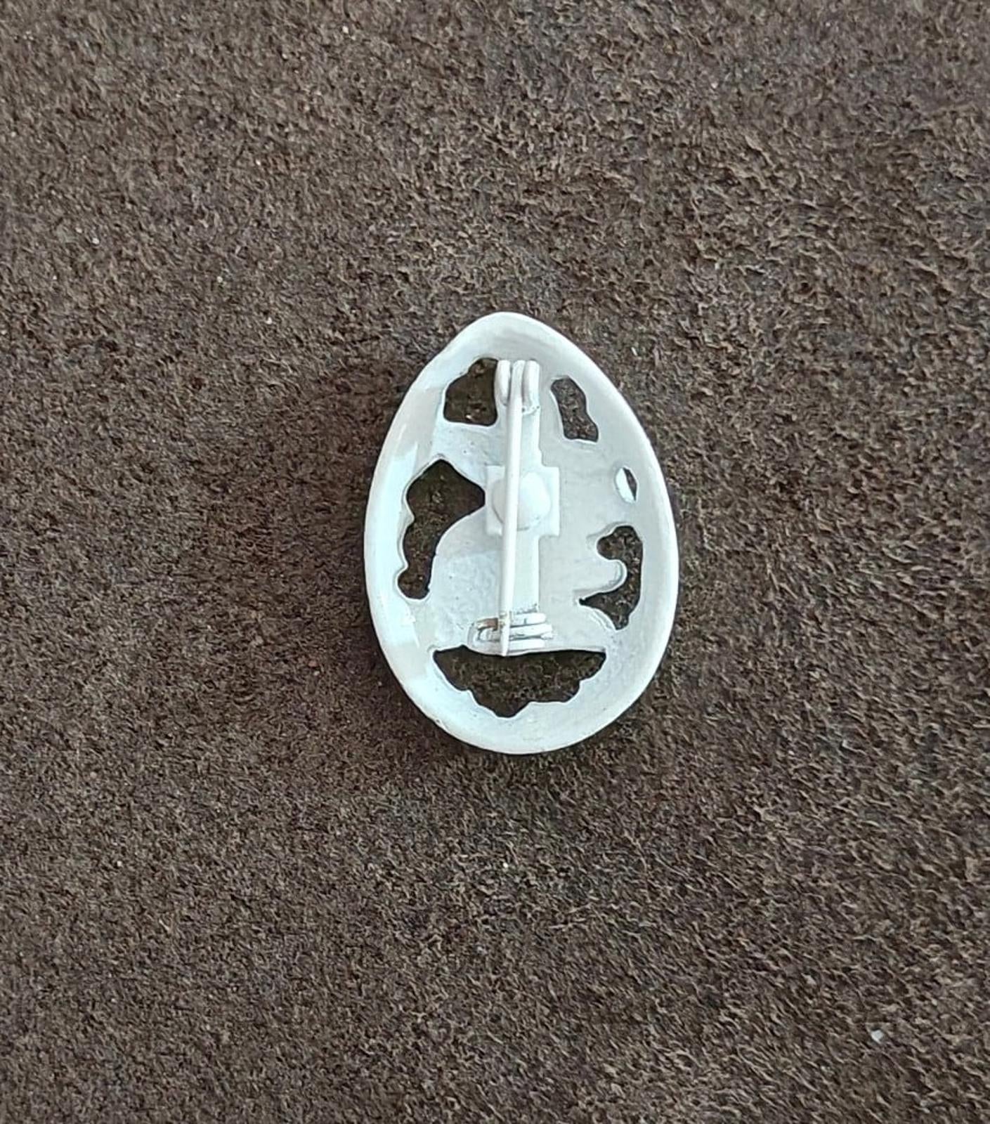 1980's Bunny Rabbit Blue & White Enamel Brooch