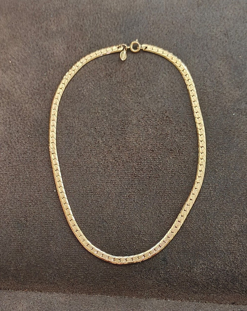 1970s/80s Signed Avon 15" Herringbone Necklace