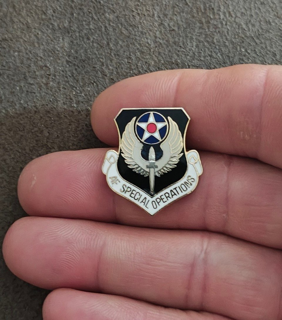 1990s US Air Force Special Operations Gold Tone Enamel Pin
