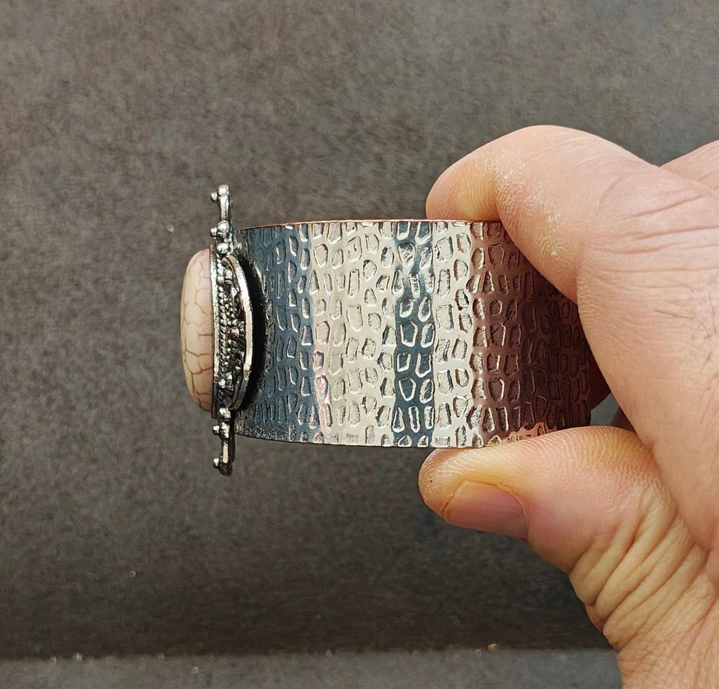 Southwestern Style Hammered Silver Cuff Bracelet