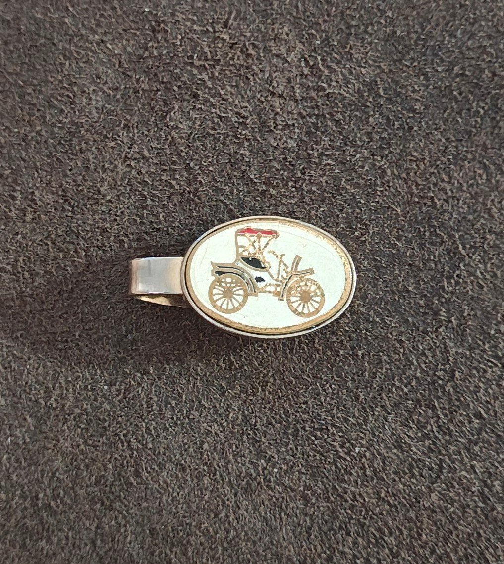 1960s Gold Tone Antique Car Tie Bar/Tie Clip