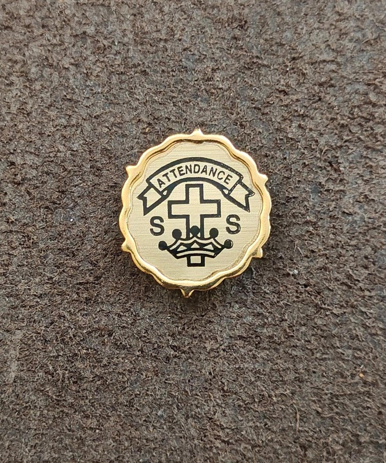 Vintage Sunday School Attendance Gold Tone Pin