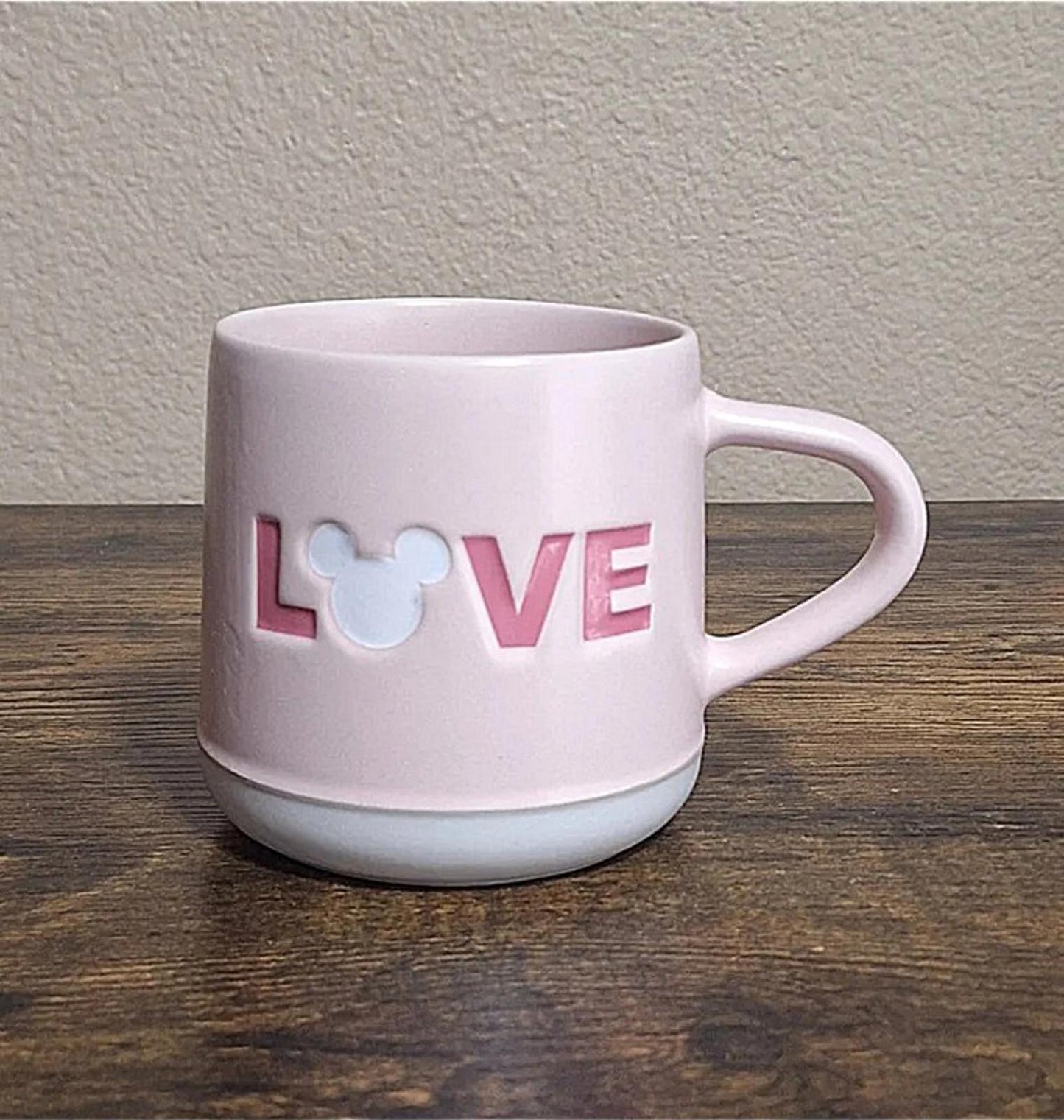 Pretty Disney Love Pink & White Stoneware Mug