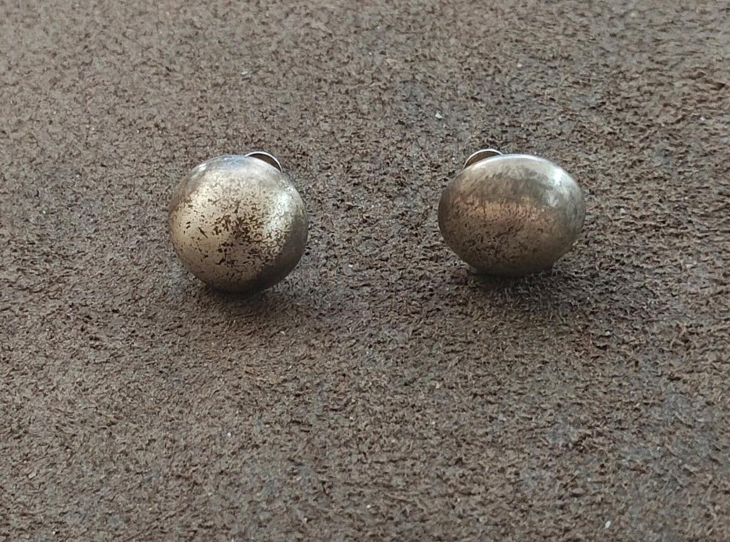1950s/60s Sterling Silver Ball Screwback Clip On Stud Earrings