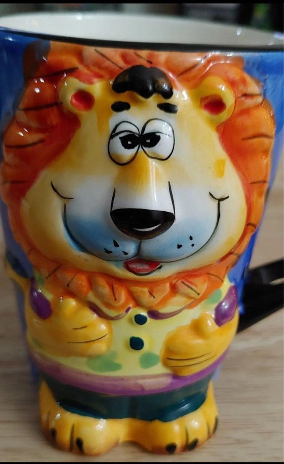 Colorful 3D Lion Ceramic Mug