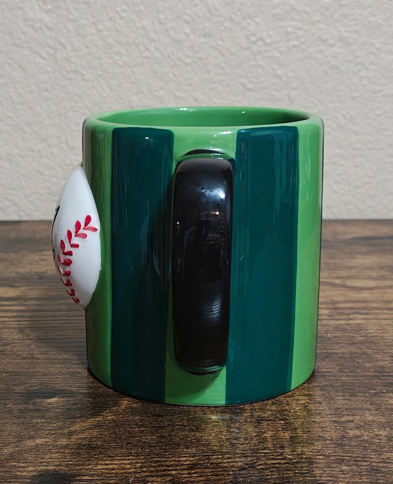Hand Painted 3D Embossed #1 Dad Baseball Mug