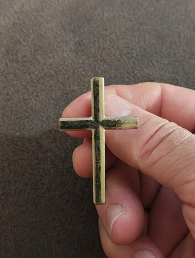 Gold Tone Double Finger Cross Ring