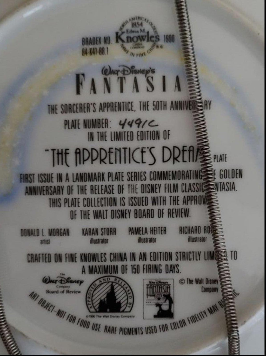 1990's Fantasia The Sorcerer's Apprentice 50th Anniversary Decorative Plate